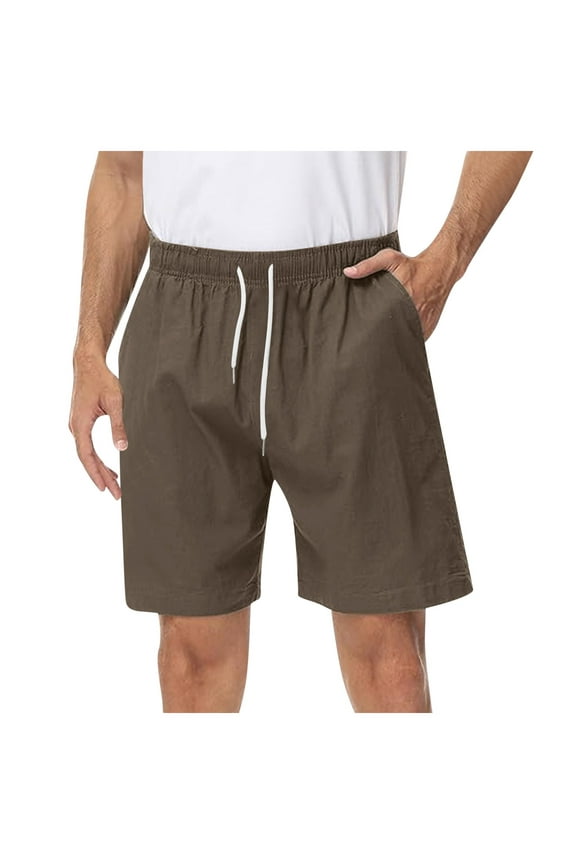 Men's Tri Blend Active Shorts Brown,L