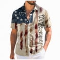 thumbnail image 1 of Linfrsh Mens 4th Of July Shirt Women Men Kids Patriotic American Flag Distressed T-Shirt(Beige,M), 1 of 6