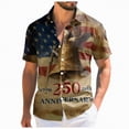 thumbnail image 1 of Linfrsh Mens American Flag Shirt 250th Anniversary 1776-2026 We The People Patriotic USA T-Shirt(Khaki,3XL), 1 of 6