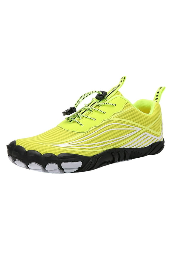 Mens Womens Barefoot Trail Running Shoes Wide Toe Box Cross-Trainer Walking Yellow,10