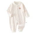 thumbnail image 1 of Linfrsh Newborn Baby Fall Winter Clothes Size 0-13 Months Cotton Ribbed Long Sleeve Onesie for Girls and Boys (Pink,10-16 Months), 1 of 7