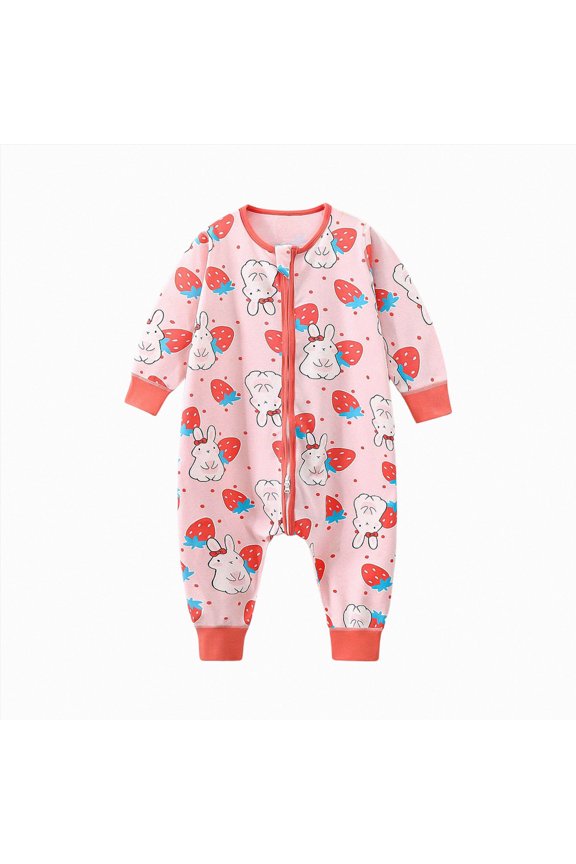 Newborn Short Sleeve Romper Cotton Sleep Sack For All Season Footed Sleepwear For Babies And Infants Split Crotch Home Outfit With Triple To Kicking Off(Red,7-8 Years)
