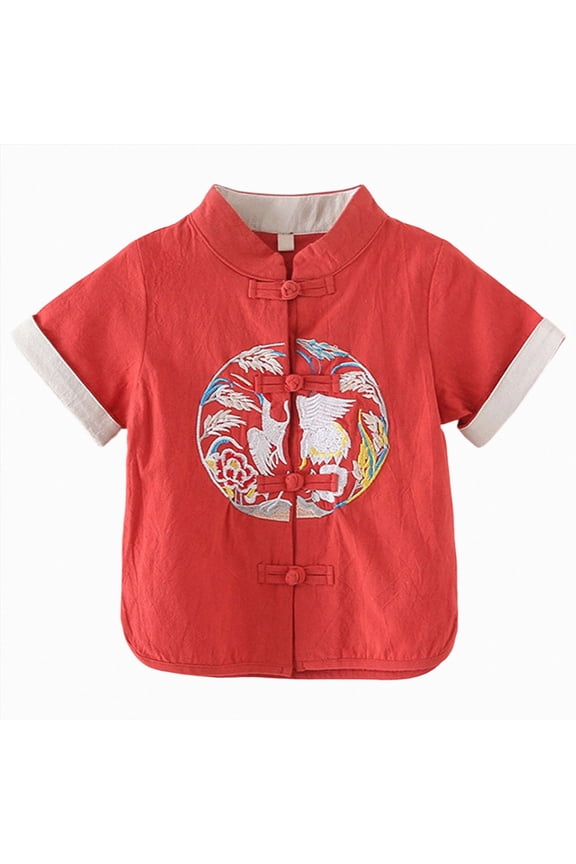 Outfits for Boys Boys Tang Suit Jacket Traditional(Red,12-18 Months)
