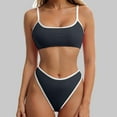 thumbnail image 1 of Linfrsh Push Up Bikini Sets for Women,Sexy Thong Swimsuits High Waisted Swim Suit Black,M, 1 of 7