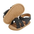 thumbnail image 1 of Linfrsh Sandals for Baby&Toddlers Comfort Soft Breathable Sole Kids Shoes Sandals for Toddler Girls(Black,0-6 Months), 1 of 6