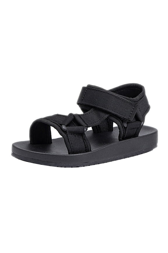Sandals for Toddler Girls Toddler Boys Girls Double Buckle Sandals Children's Adjustable Back Strap Water Sandals(Black,Size 1)