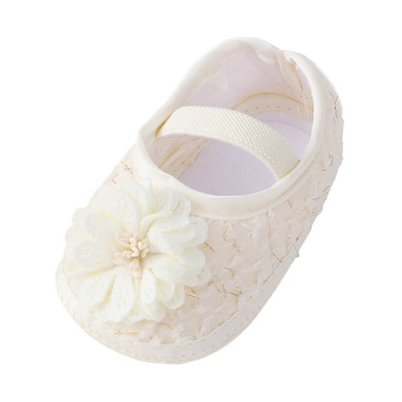 Linfrsh Shoes for Girls Baby Shoes Soft Sole Toddler Shoes Dress Flower Princess Shoes Toddler Shoes Boys Slip On Sneakers Baby House Shoes Beige,6-9 Months