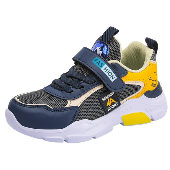 Linfrsh Sneakers for Boys Girls Fashion Fall Children Toddler Sports Shoes Flat Thick Bottom Lightweight Non Slip Kid Running Shoes(Yellow,5.5-6 Years)