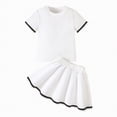 thumbnail image 1 of Linfrsh Summer Toddler Girl Clothes Toddler Girl Clothes Layered Ruffle Top Floral Shorts Cute Toddler Girls Summer Outfits 2Pcs Clothing Set(White,10-11 Years), 1 of 9