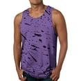 thumbnail image 1 of Linfrsh Tank Tops for Men Men's Print Sleeveless Round Neck Casual Athletic Tee Shirts Summer Purple,XL, 1 of 5
