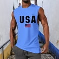 thumbnail image 1 of Linfrsh Tank Tops for Men Workout Shirts for Men Men's Beach Sleeveless Gym Undershirt Graphic Tank Tops Men Blue,M, 1 of 4