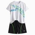 thumbnail image 1 of Linfrsh Teen Boy 14-17T Summer Athletic Outfits Set 2 Piece Short Sleeve Sport T-shirt and Elastic Shorts Casual Clothes(White,15-16 Years), 1 of 4