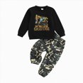 thumbnail image 1 of Linfrsh Toddler Baby Boy Fall Clothes Tops Camouflage Pants 2Pcs Outfits 18 24 Months 2T 3T 4T Kids Letter Print Long Sleeve Pullover Sweatshirt Winter Boys Clothing, 1 of 4