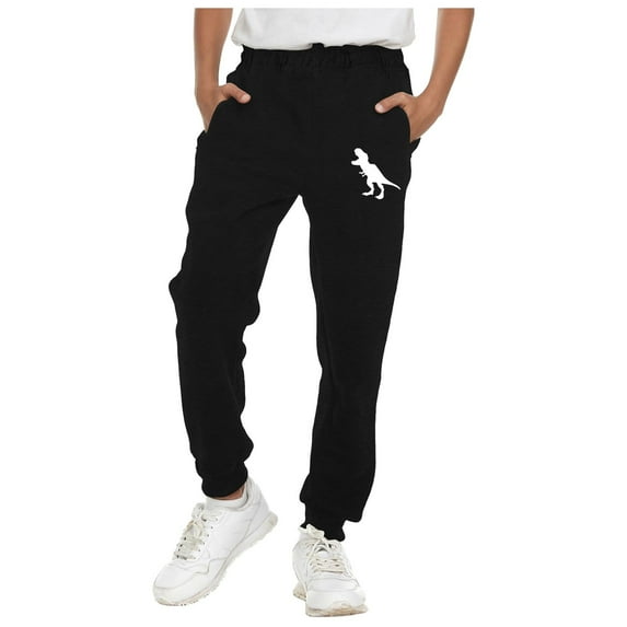 Linfrsh Toddler Baby Boys Girls Sweatpants Kids Sport Jogging Casual Solid Color Casual Kids Athletic Pants Black,6-7 t