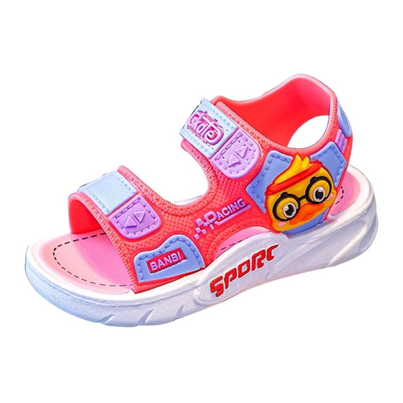 Linfrsh Toddler Beach Shoes Boys Sandals Print Kids Fashion Sport Sandals Outdoor Sandal Athletic Casual Sandals Beach Shoes(Red,Size 12)