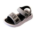 thumbnail image 1 of Linfrsh Toddler Beach Shoes Kids Toddler Sandals Boys Girls Sandal Comfort Double Buckle Slip On Slippers with Adjustable Back Strap(Grey,Size 1.5), 1 of 5