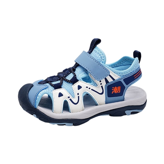 Linfrsh Toddler Boy Sandals Kids Cloud Slides Boys Girls Slip On Beach Sandals Youth Pool Shower Shoes Summer Slippers(Sky Blue,Size 13.5)