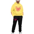 thumbnail image 1 of Linfrsh Toddler Boys Clothes Color Block Pullover Sweatshirt Top Elastic Waist Joggers Pants 2pcs Fall Outfit Yellow,13-14 Years, 1 of 7