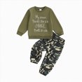 thumbnail image 1 of Linfrsh Toddler Boys Fall Winter Outfits Sweatshirt Camo Pants Set 12M-5T Long Sleeve Top Letter Print Pullover Sweatshirt Fall Winter Clothes, 1 of 4
