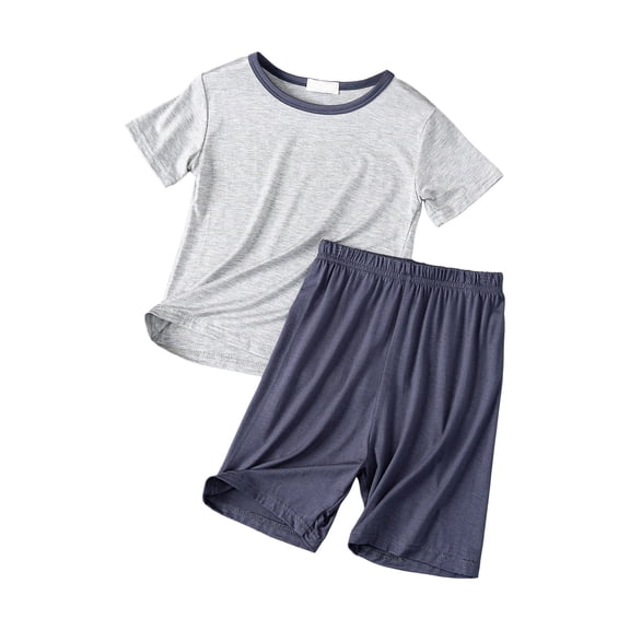 Linfrsh Toddler Boys Outfits Toddler Boy Outfits Baby Boy Dinosaur Print Short Sleeve T Shirt and Shorts Set 2 Piece Spring Summer Clothes(GY2,Size 7-8 T)