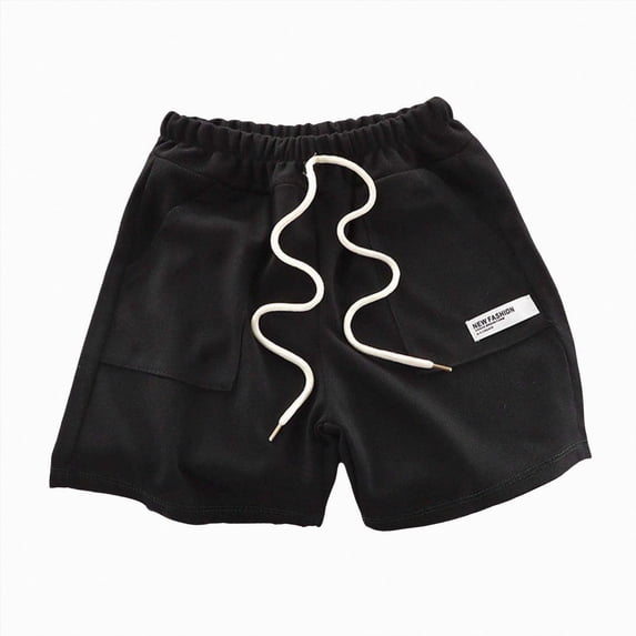 Linfrsh Toddler Cargo Shorts Baby Boys' Cotton Shorts Toddler Boy Soft Casual Pull-On Shorts Elastic Waist Kids,Black