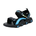 thumbnail image 1 of Linfrsh Toddler Girl Sandals Girls Boys Sandals with Cork Footbed Adjustable Buckle Casual Slides Sandals Open Toes Flat for Kids Toddler(Blue,Size 12.5), 1 of 9