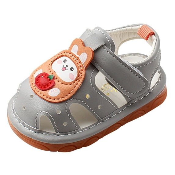 Linfrsh Toddler Girl Sandals Little Girl Summer Dress Shoes Lightweight Open Toe Beach Shoe(Grey,0-6 Months)
