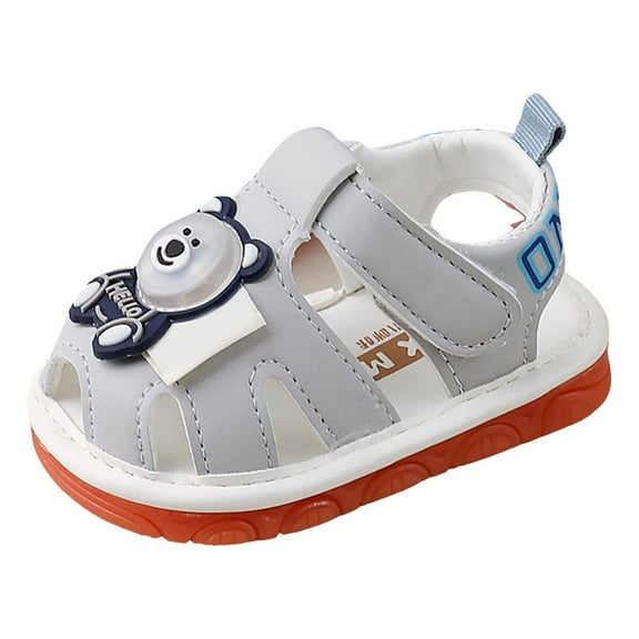Linfrsh Toddler Girl Sandals Little Girl Summer Dress Shoes Lightweight Open Toe Beach Shoe(Grey,6-9 Months)