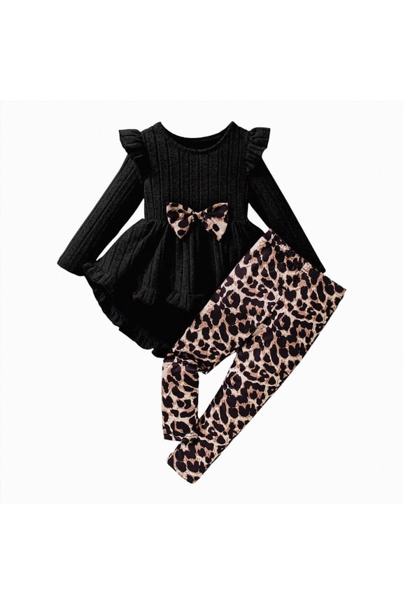Toddler Girls Little Girls Fall Clothes Toddler Outfit Girl Sweatshirt Pants Winter Outfit Toddler Girl Outfit for 1t 2t 3t 4t 5t 6t(Black,4 Years)