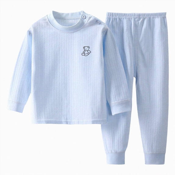 Linfrsh Toddler Girls Pajamas 3t Toddler Pajama Set with Premium Soft Wool & Tencel Blend, Snug Fit Pjs Temp-Balancing Sleeper for Kids Baby Boy Girl(Blue,6-12 Months)