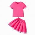 thumbnail image 1 of Linfrsh Toddler Girls Summer Clothes Girls Summer Outfits Size Graphic Print T-Shirts and Biker Shorts 2 Piece Outfit Kids Cute Clothing Sets(Hot Pink,18-24 Months), 1 of 9