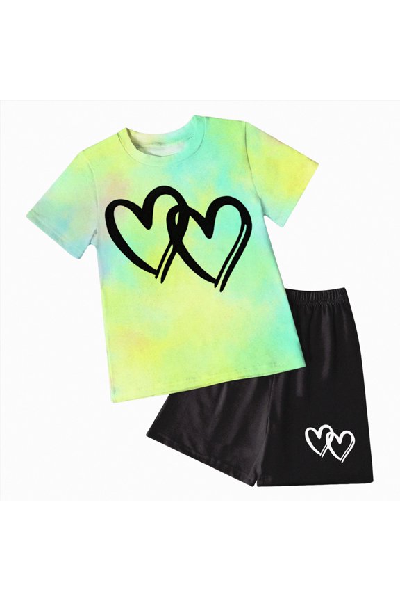 Toddler Outfit Girl Summer Clothes Set - Toddler Girl Outfits Comfortable Short-Sleeves And Shorts Clothes For Kids(Mint Green,6-7 Years)