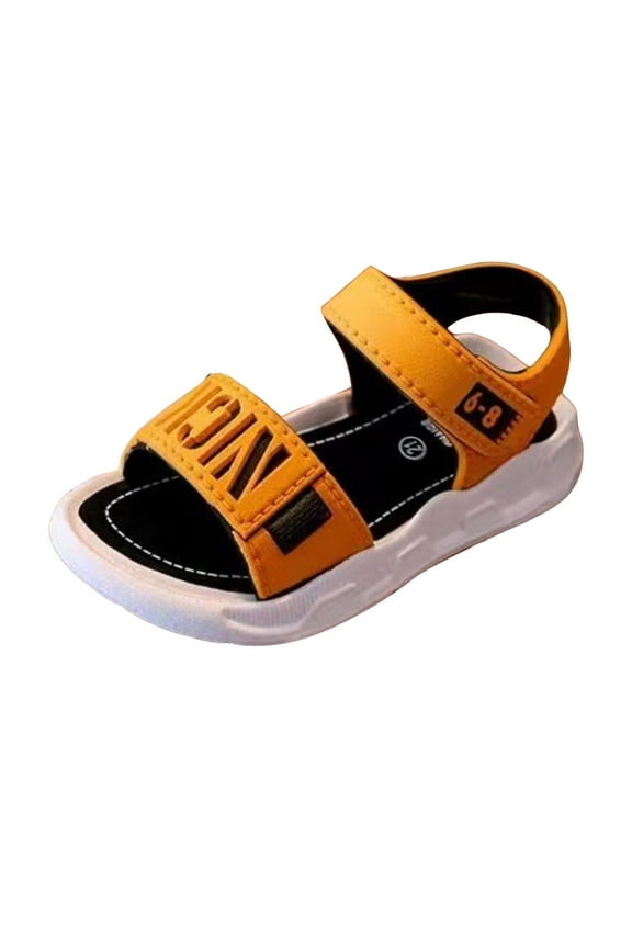 Toddler Sandals Boys Boys Girl Cloud Slides Non-Slip Novelty Open Toe Sandals Comfy Cushion Thick Sole Cute Cartoon Shower Slippers Indoor & Outdoor(Orange,Size 1)