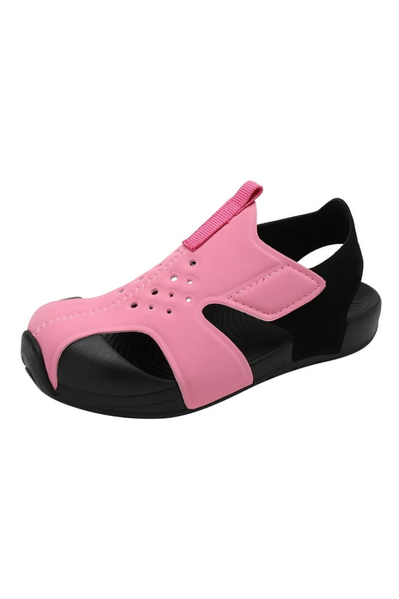 Toddler Sandals Girl Baby Boys Girls Sandals Rubber Sole Outdoor First Walking Shoes Toddler Girls Boys Summer Shoes(Light Pink,Size 12-18 Months)