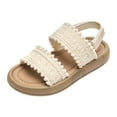 thumbnail image 1 of Linfrsh Toddler Sandals Girl Kids Summer Slide Sandals Comfort Anti-Slip Adjustable Walking Beach Shoes for Girls(White,3.5), 1 of 7