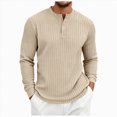 thumbnail image 1 of Linfrsh Tops for Men Men's Ribbed Henley Shirt Short Sleeve Slim Fit Muscle Shirt Fitted Cotton Casual Long Sleeve, 1 of 9