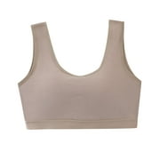 Linfrsh Women's Built Up Tank Style Sports Bra Khaki,L