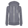 thumbnail image 1 of Linfrsh Women's Fashion Hoodies & Sweatshirts Women's Slub Knit Full-Zip Hoodie, Textured Cotton Zip-Up T-Shirt Hoodie for Women(B-Dark Gray,S), 1 of 2