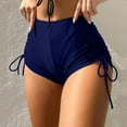 thumbnail image 1 of Linfrsh Women's Full Coverage Bikini Bottom High Waisted Ruffle Tummy Control Tankini Swimsuit Bathing Suit Bottoms Plus Size Bikini Bottom Navy,2XL, 1 of 5