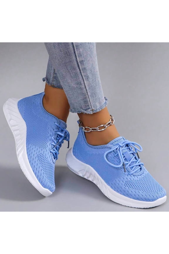 Women's No Slip Sneakers Woemen's Running Fashion Sneakers Lightweight Breathable Slip on Mesh Walking Shoes Workout Casual Gym Blue,8