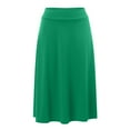 thumbnail image 1 of Linfrsh Women's Solid Lightweight Flare Midi Pull On Closure Skirt Plus Size AG,XL, 1 of 5