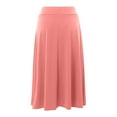 thumbnail image 1 of Linfrsh Women's Solid Lightweight Flare Midi Pull On Closure Skirt Plus Size Rose Gold,M, 1 of 5