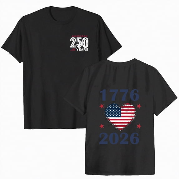 Linfrsh Womens 250th Anniversary Shirts Crew Neck Freedom T-Shirt Independence Day Gift Shirt Fashion Top(Black,M)
