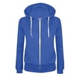 thumbnail image 1 of Linfrsh Womens Hoodie Women's Slub Knit Full-Zip Hoodie, Textured Cotton Zip-Up T-Shirt Hoodie for Women(B-Blue,M), 1 of 2