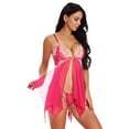 thumbnail image 1 of Linfrsh Womens Lingerie Sexy Chemise Nightgown Lace Full Slip Sleepwear Lingerie for Women Red,2XL, 1 of 9