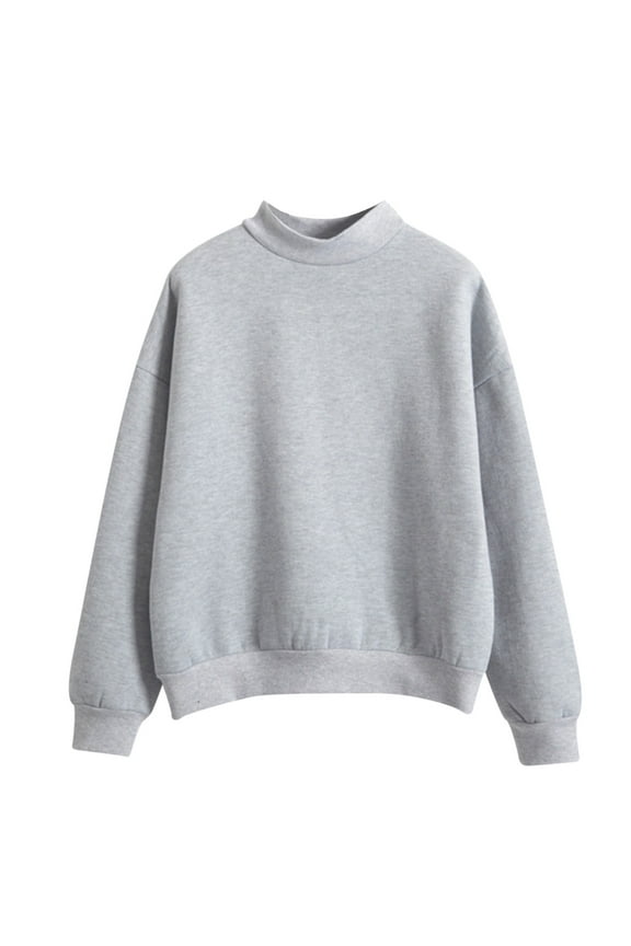 Womens Oversized Sweatshirts Crewneck Casual Tunic Tops Side Zipper Hoodie Pollover Sweater 2024 Trendy Clothes Grey,2XL