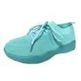thumbnail image 1 of Linfrsh Womens Shoes Women's Classic Lace Up Shoes Wingtip Flats Casual Fall Walking Sneakers Blue,8.5, 1 of 8