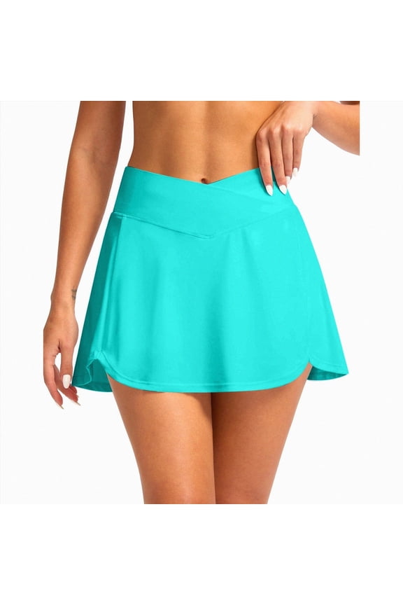 Womens Swim Shorts High Waisted Bikini Bottoms Ruched Tummy Control Full Coverage Bathing Suit Bottoms(Mint Green,M)