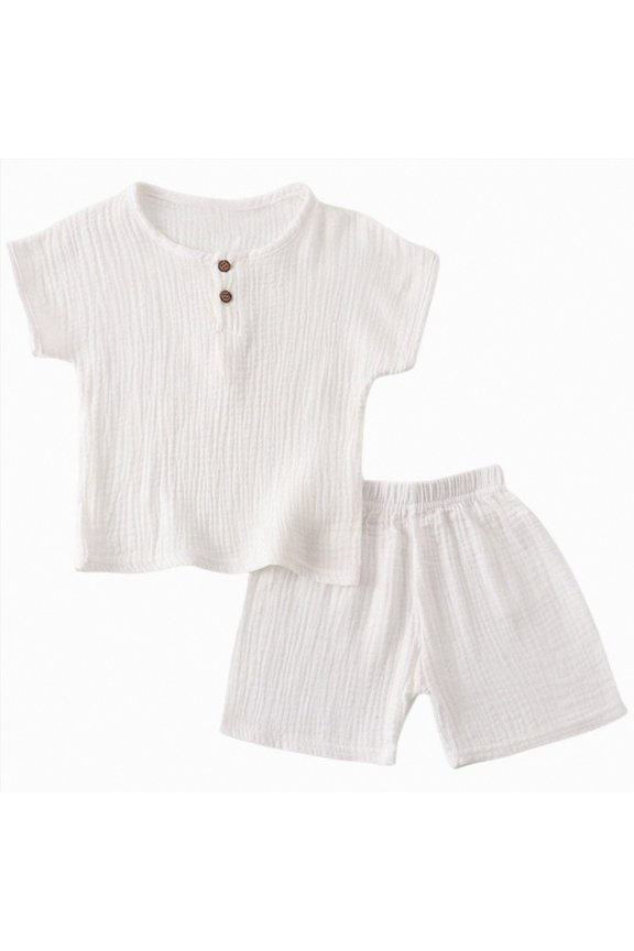 Baby Boy Clothes Toddler Baby Boy Summer Outfit Short Sleeve Tops Shorts Cute Clothes Set(White,3-4 Years)