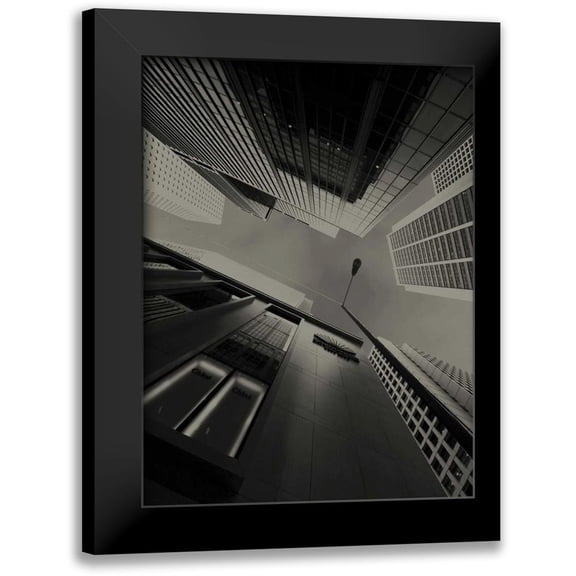 Ling, Tang 12x14 Black Modern Framed Museum Art Print Titled - Skyrise View II